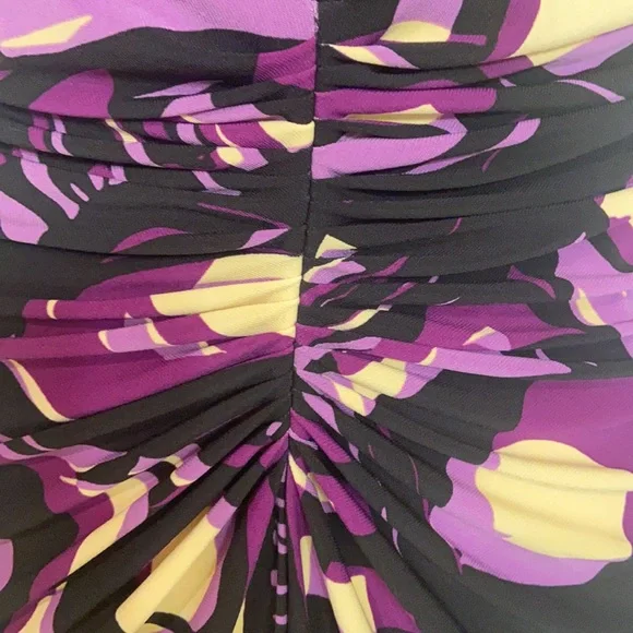 Cute Jones New York Ruched Front Size 6 Multi Color Purple Black Cream SLIMMING - Picture 7 of 11
